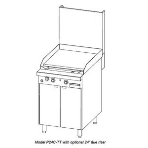 24" Sectional Range w/ Thermostatic Griddle (Cabinet Base)