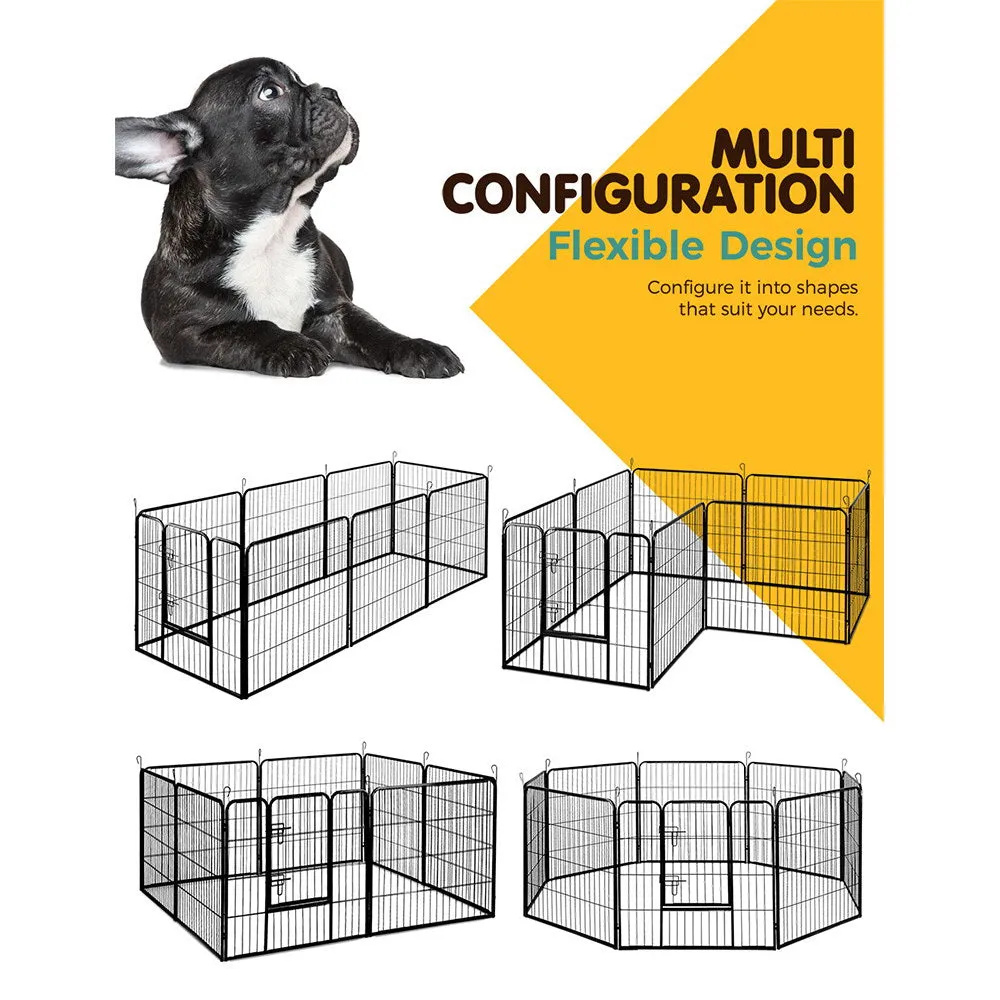 32" 8 Panel Dog Playpen | Pet Exercise Cage Enclosure Fence Play Pen