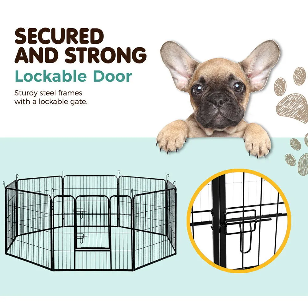 32" 8 Panel Dog Playpen | Pet Exercise Cage Enclosure Fence Play Pen