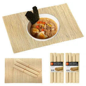 8 Natural Bamboo Placemats Eco-Friendly Non-Slip Mats Kitchen Dining Table Decor