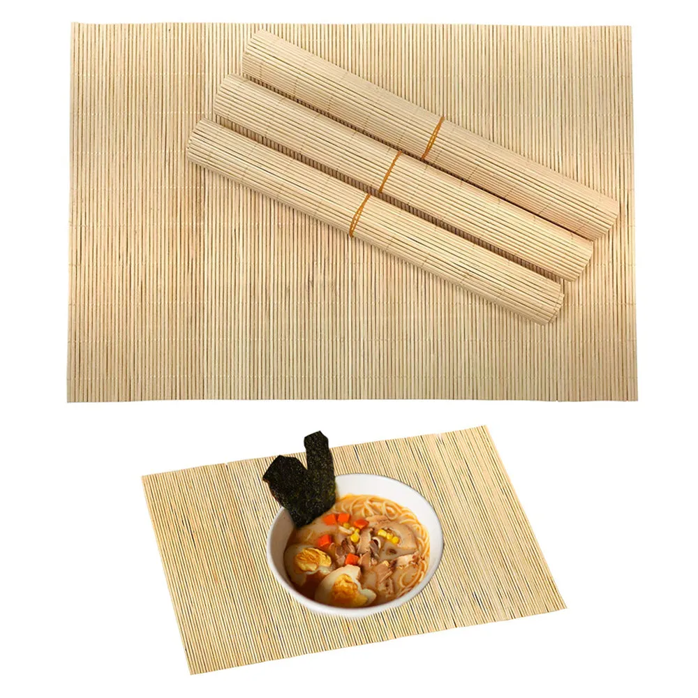 8 Natural Bamboo Placemats Eco-Friendly Non-Slip Mats Kitchen Dining Table Decor