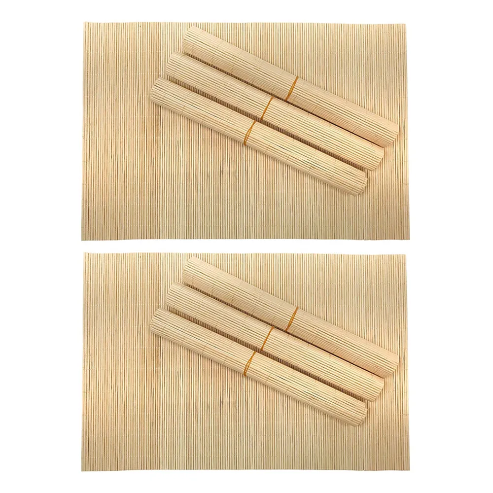 8 Natural Bamboo Placemats Eco-Friendly Non-Slip Mats Kitchen Dining Table Decor