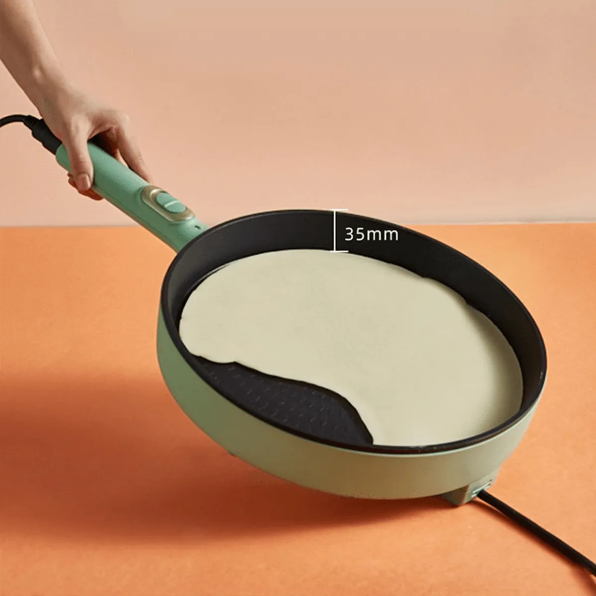 Bear Electric Double Sided Crepe/Pancake Grill Pan DBC-D15G2, Eletric Griddle, Detachable Multifuntional Pan, 11.8" Glass Cover