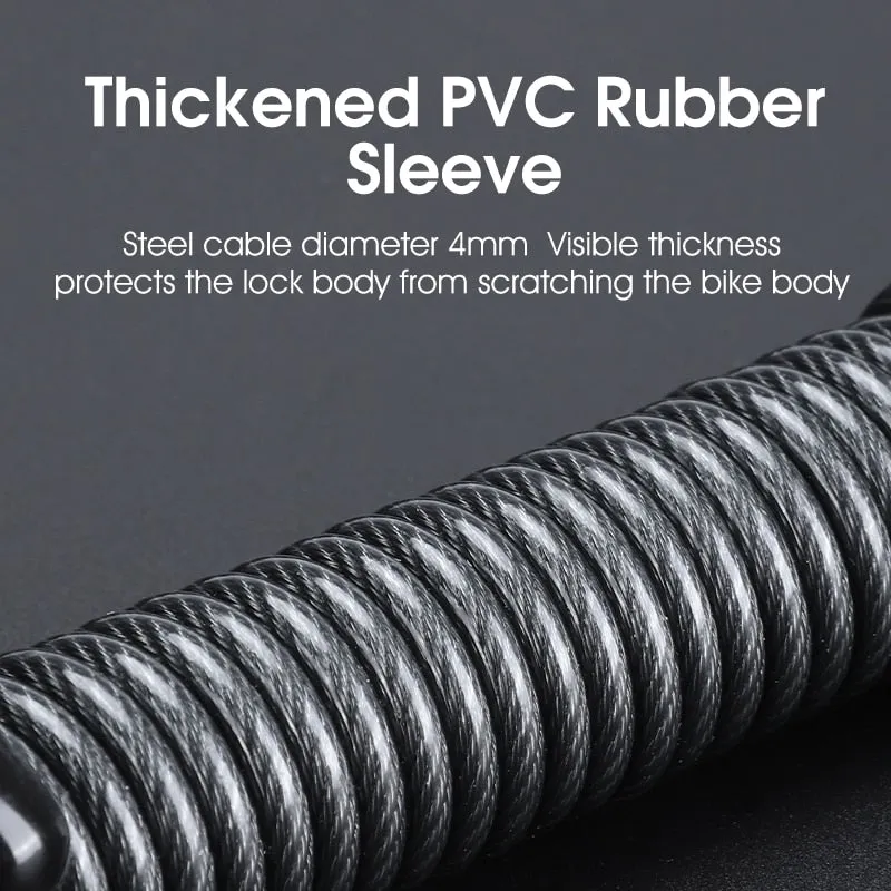 Bicycle Helmet Lock Portable Combination Wire Lock Anti-theft Bike Lock Scooter Motocycle Helmet Cycling Bag Lock