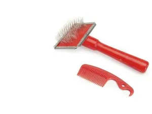 Camon Chrome-plated slicker brush with comb