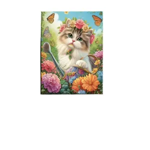 Cat Flower Diamond Painting Kit 5d Diy