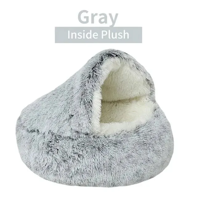 Cozy 2 in 1 Pet Bed for Small Dogs Soft Plush Round Cat Bed with Removable Cover Warm Sleeping Nest for Cats and Dogs