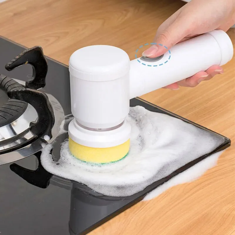 Electric Cleaning Brush for Kitchen Bathroom Wireless Handheld Power Scrubber for Dishes Pots Pans