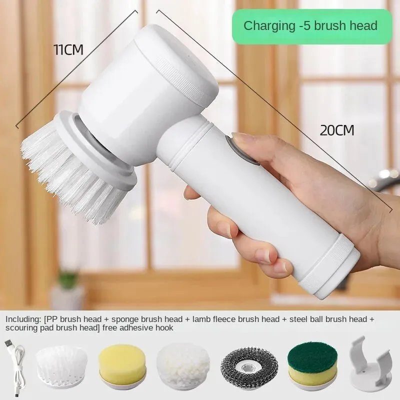 Electric Cleaning Brush for Kitchen Bathroom Wireless Handheld Power Scrubber for Dishes Pots Pans