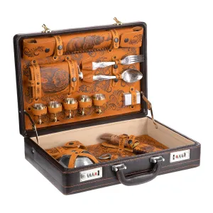 Exclusive Picnic/Barbecue 5-Person Set with Hand-Crafted Knife