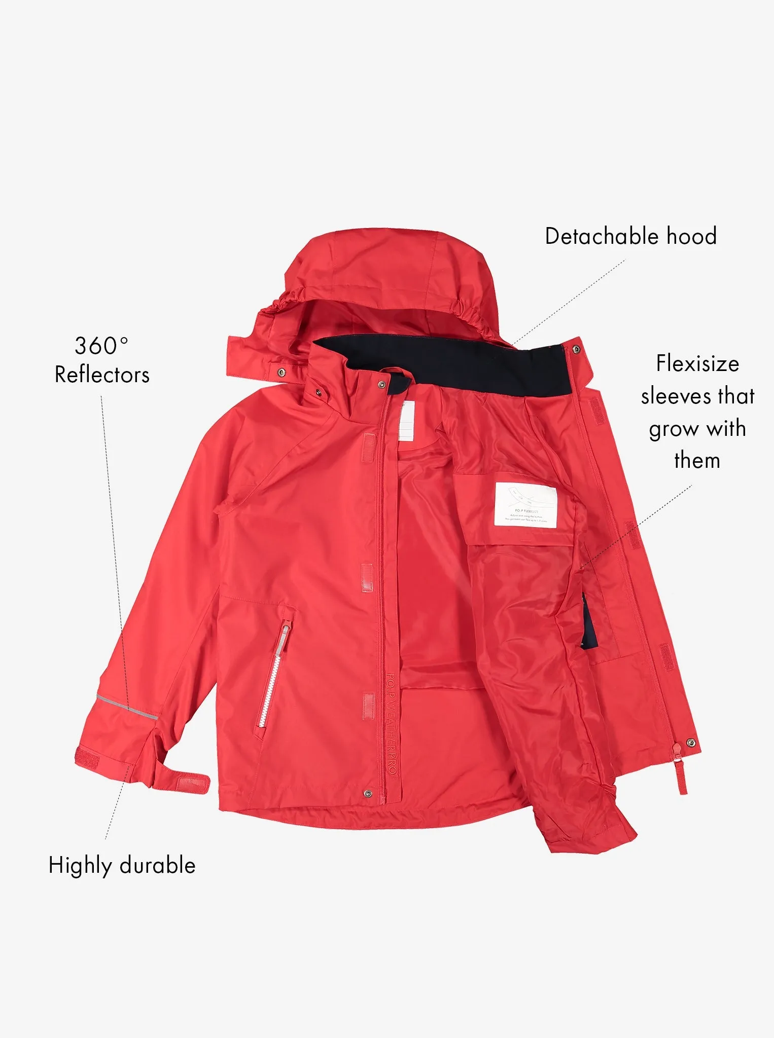 Extendable Waterproof Kids Shell Jacket