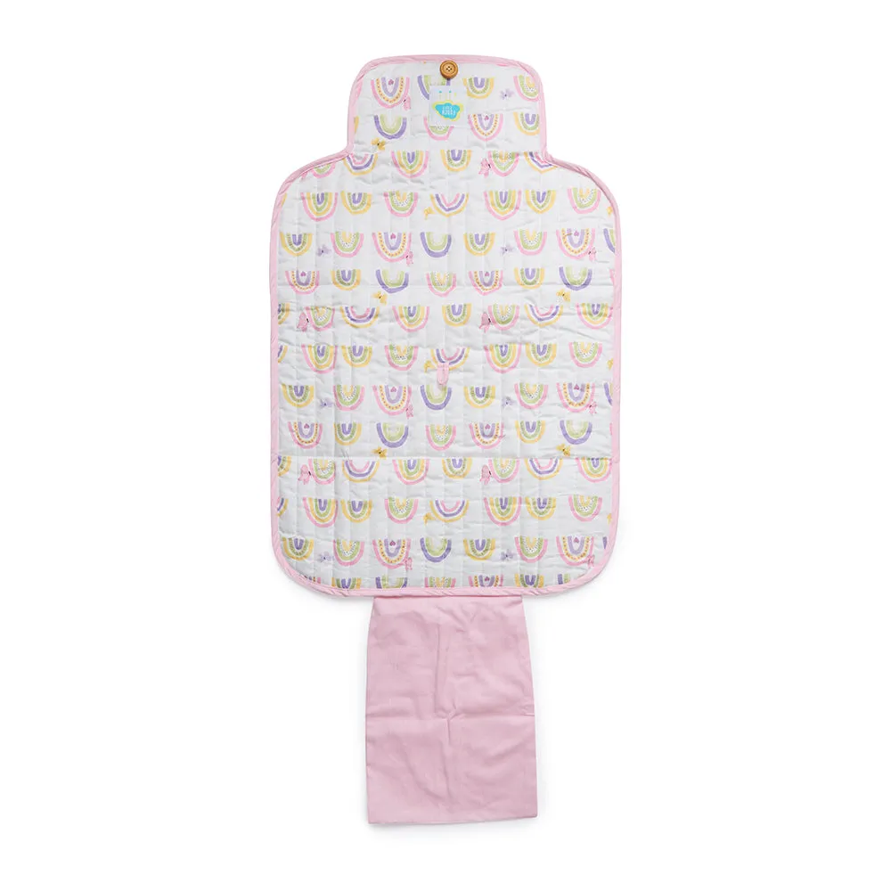 Fancy Fluff Organic Portable Changing Mat - Rainbow Dreams