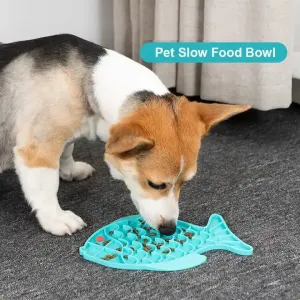 Fish Shaped Silicone Lick Mat For dogs/cats-Dog Anti Gulping Choking Feeder- Puppy Treat Dispenser