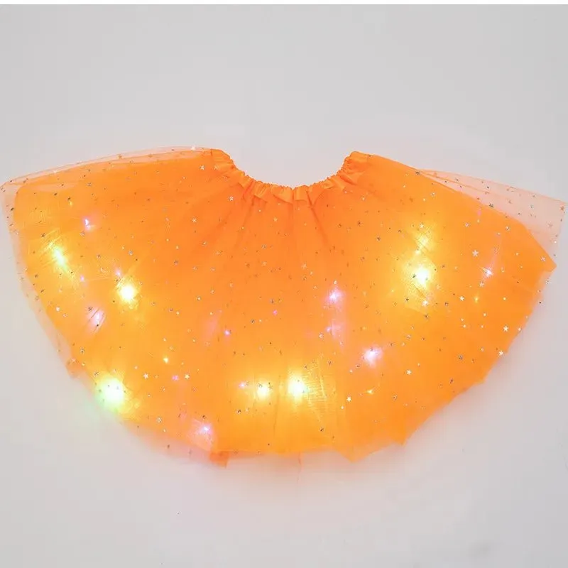 LED Glowing Light Women's Tulle Star Skirt