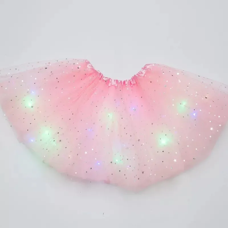 LED Glowing Light Women's Tulle Star Skirt