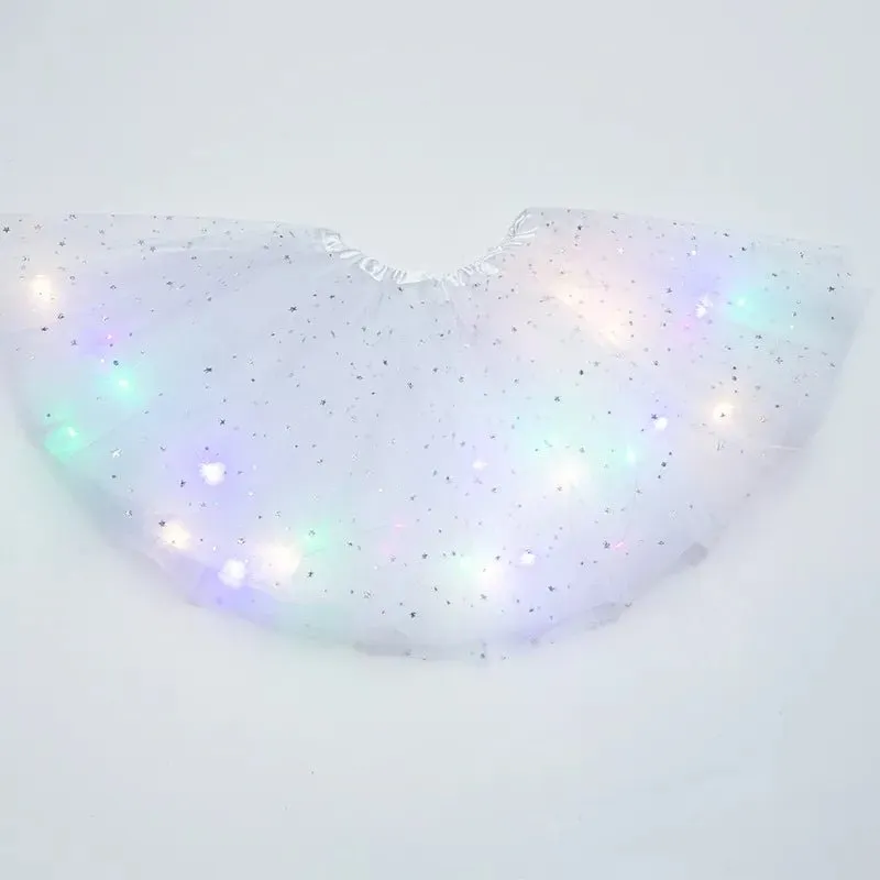 LED Glowing Light Women's Tulle Star Skirt