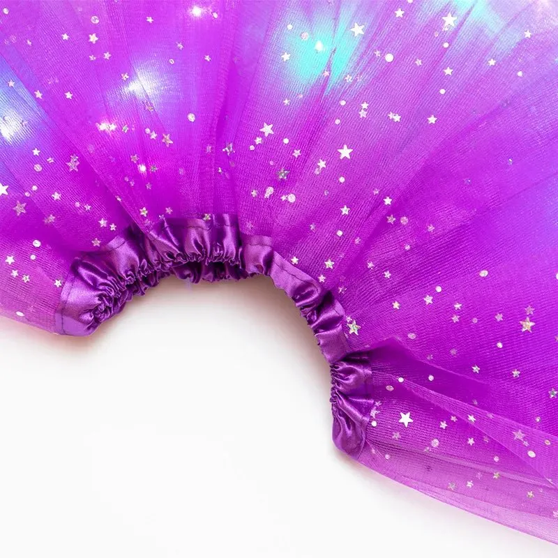 LED Glowing Light Women's Tulle Star Skirt