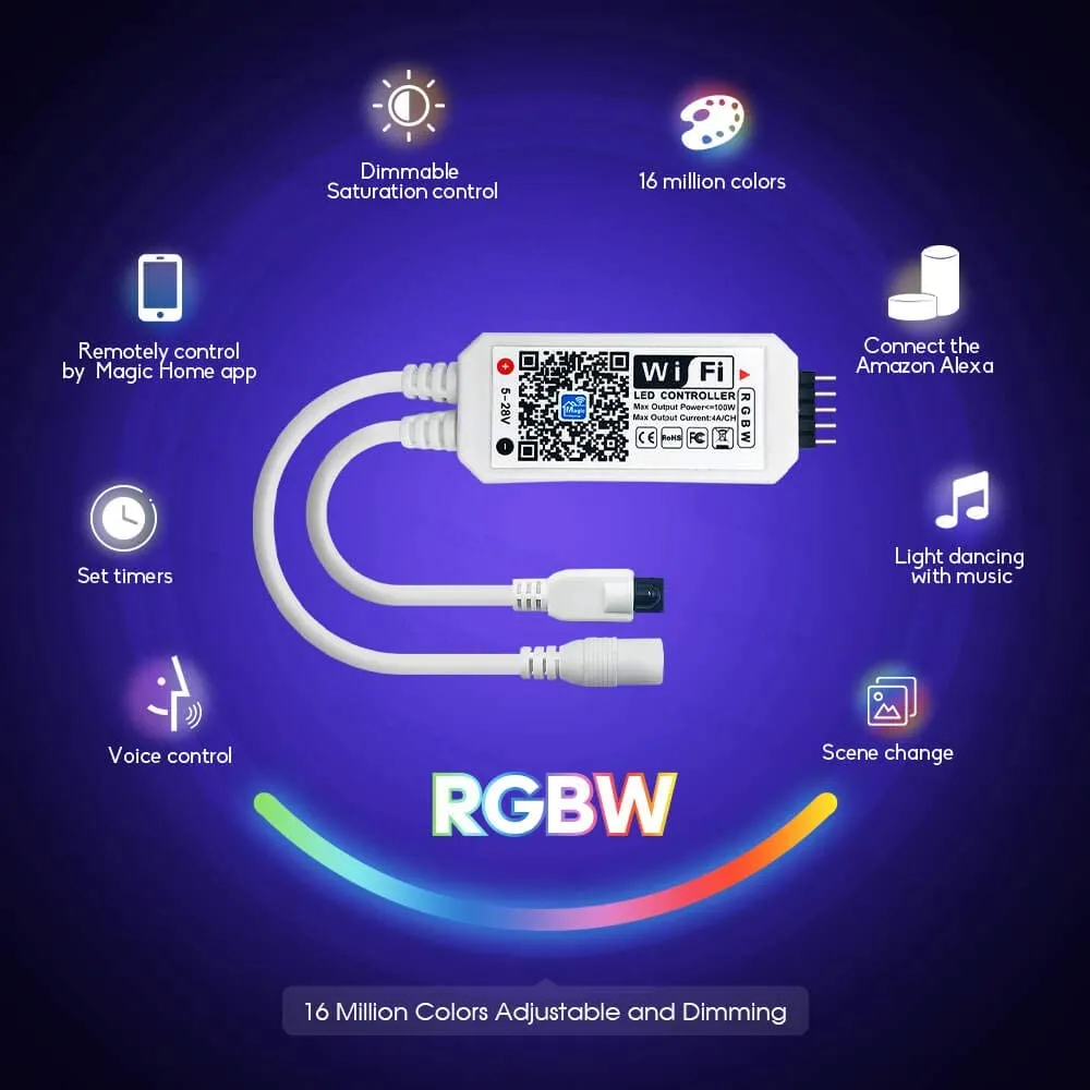 LED RGBW Wifi Controller with Remote