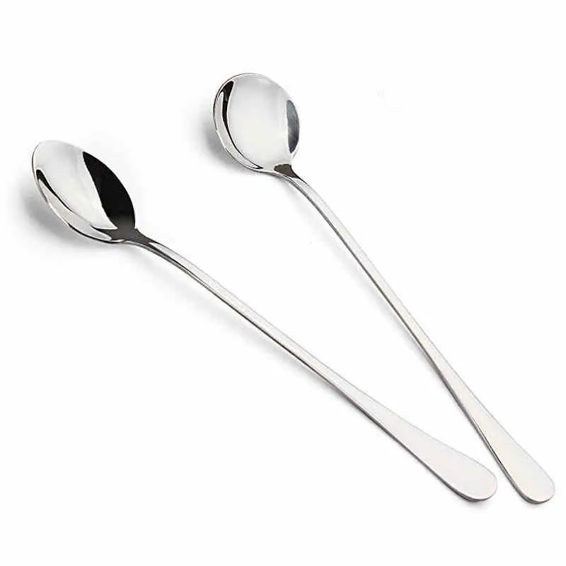 Long Handled Stainless Steel Coffee Spoons 2 pcs Set