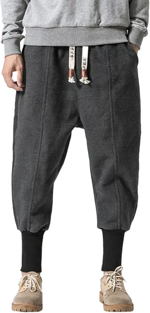 Mens Workout Cargo Sweatpants Wearing Pants with Pockets Sweatpants for Men Pants Casual Rope Loosening Heavyweight