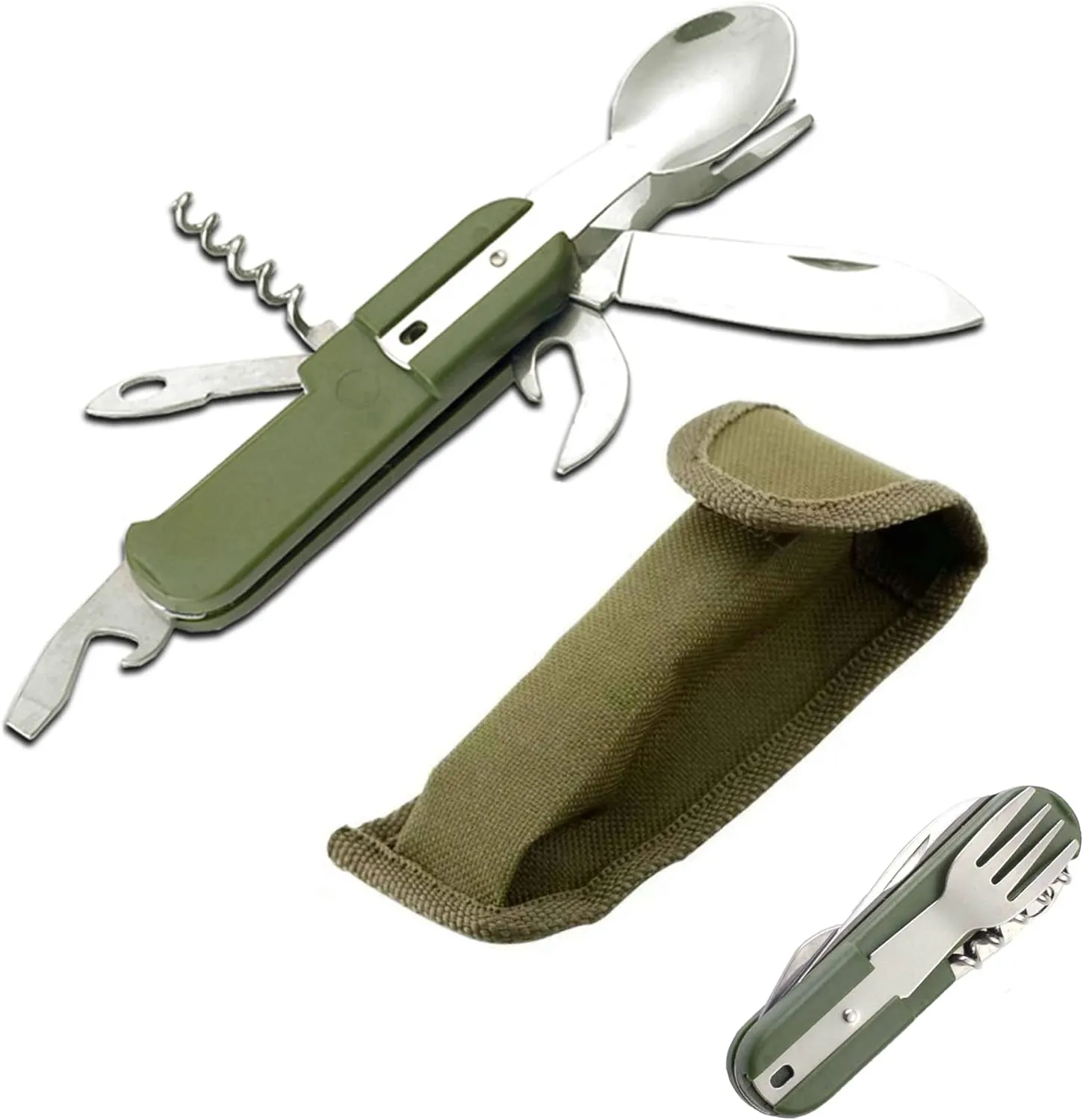 Multifunctional Foldable Fork Spoon Knife 7 in 1