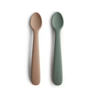 Mushie Silicone Feeding Spoons (2-Pack) - Dried Thyme/Natural