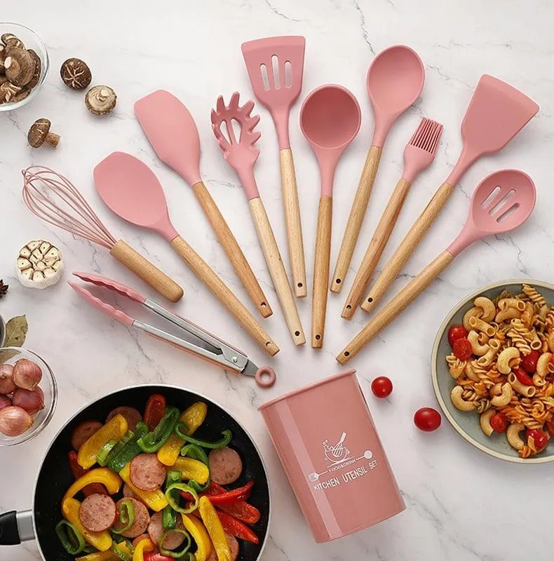 Non-Stick Silicone Kitchen Utensils Set