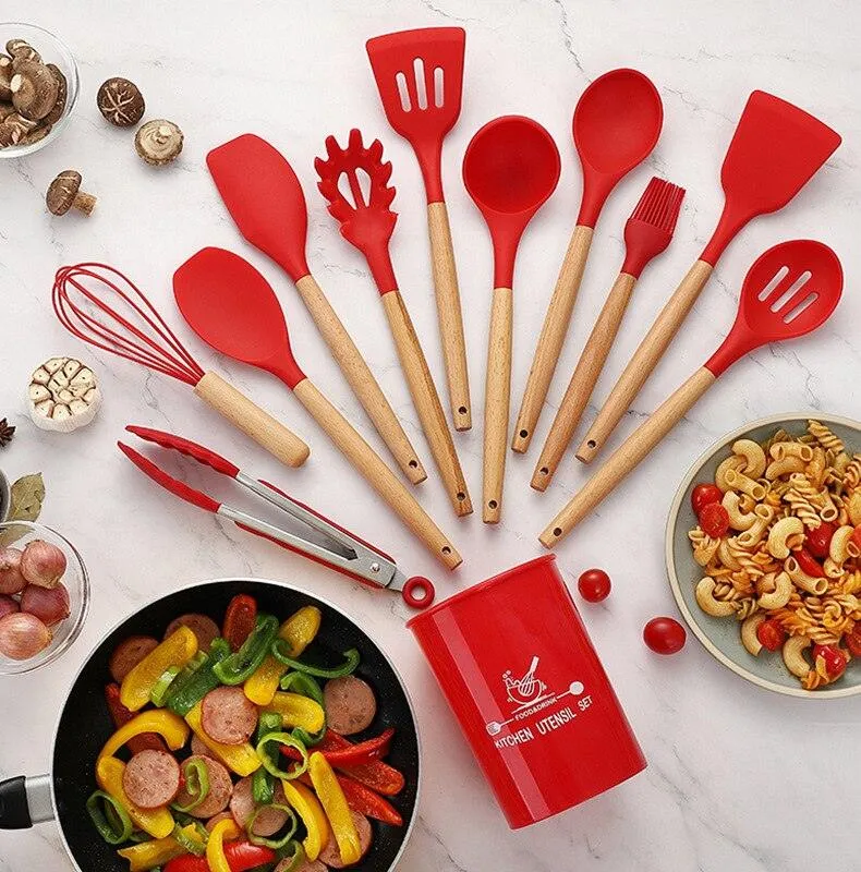 Non-Stick Silicone Kitchen Utensils Set