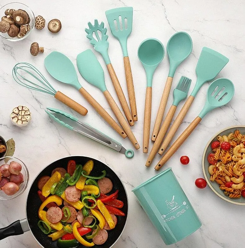 Non-Stick Silicone Kitchen Utensils Set