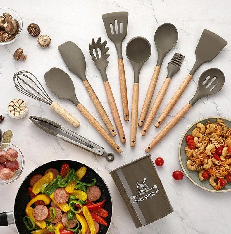 Non-Stick Silicone Kitchen Utensils Set