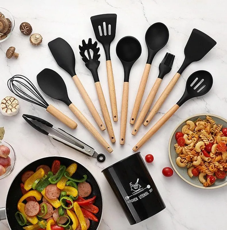 Non-Stick Silicone Kitchen Utensils Set