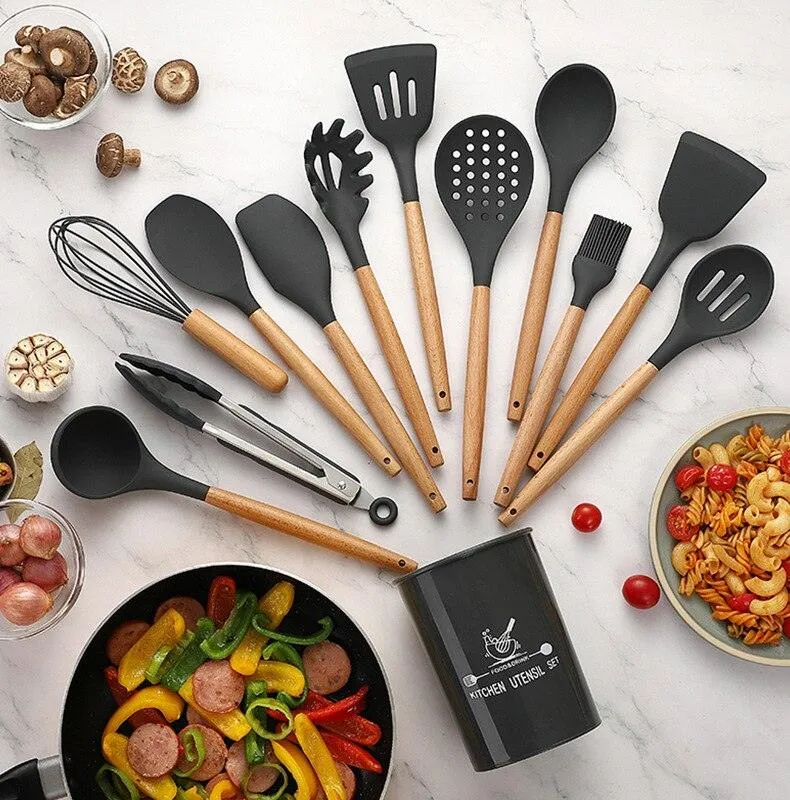 Non-Stick Silicone Kitchen Utensils Set