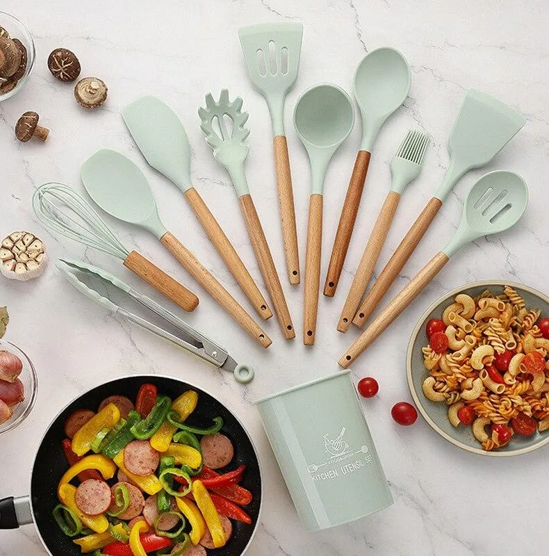 Non-Stick Silicone Kitchen Utensils Set