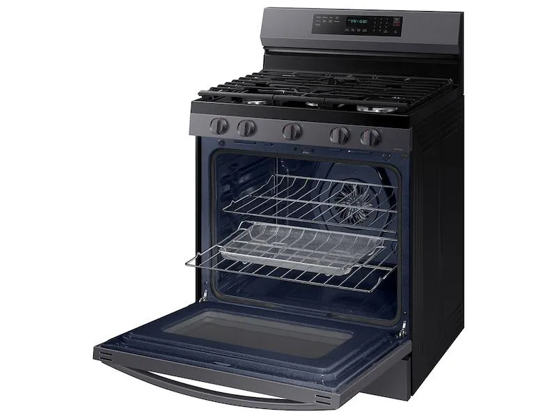 Samsung NX60A6711SG 6.0 cu. ft. Smart Freestanding Gas Range with No-Preheat Air Fry and Convection  in Black Stainless Steel