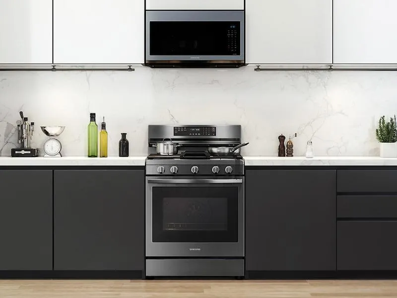 Samsung NX60A6711SG 6.0 cu. ft. Smart Freestanding Gas Range with No-Preheat Air Fry and Convection  in Black Stainless Steel