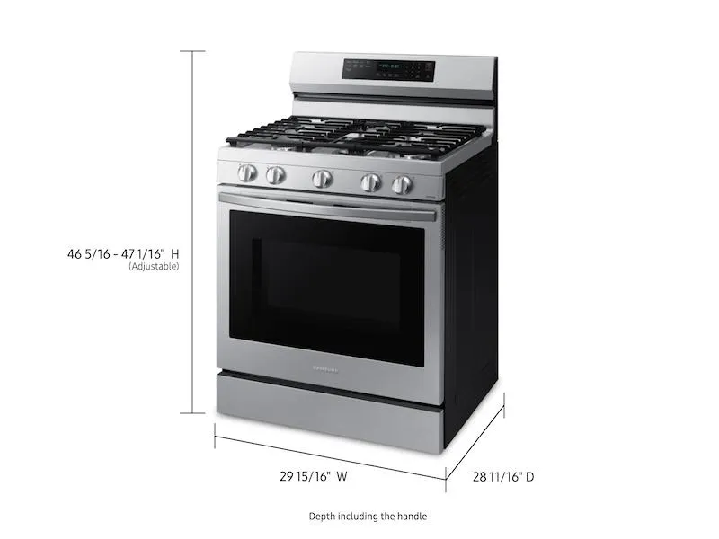 Samsung NX60A6711SS 6.0 cu. ft. Smart Freestanding Gas Range with No-Preheat Air Fry, Convection  & Stainless Cooktop in Stainless Steel