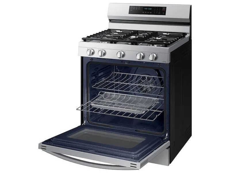 Samsung NX60A6711SS 6.0 cu. ft. Smart Freestanding Gas Range with No-Preheat Air Fry, Convection  & Stainless Cooktop in Stainless Steel