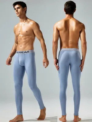 Seobean Men's Thin Autumn and Winter Essential Thermal Underwear Long Pants