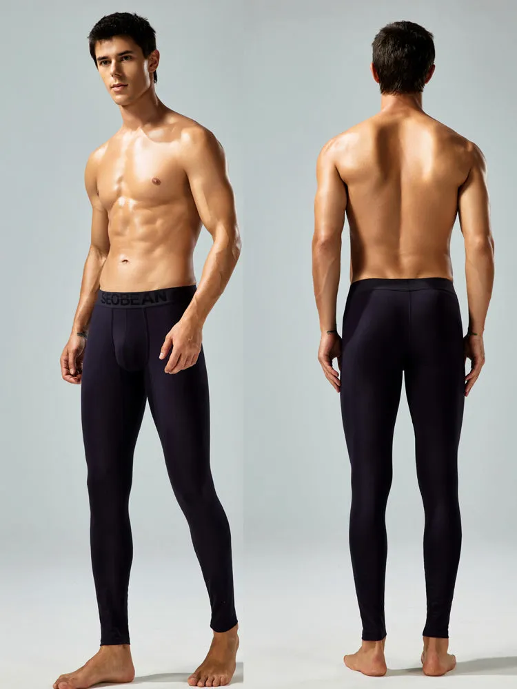Seobean Men's Thin Autumn and Winter Essential Thermal Underwear Long Pants