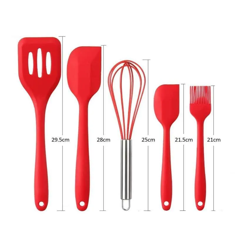 Useful Non-Stick Eco-Friendly Silicone Kitchen Utensils Set