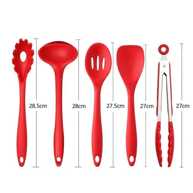 Useful Non-Stick Eco-Friendly Silicone Kitchen Utensils Set