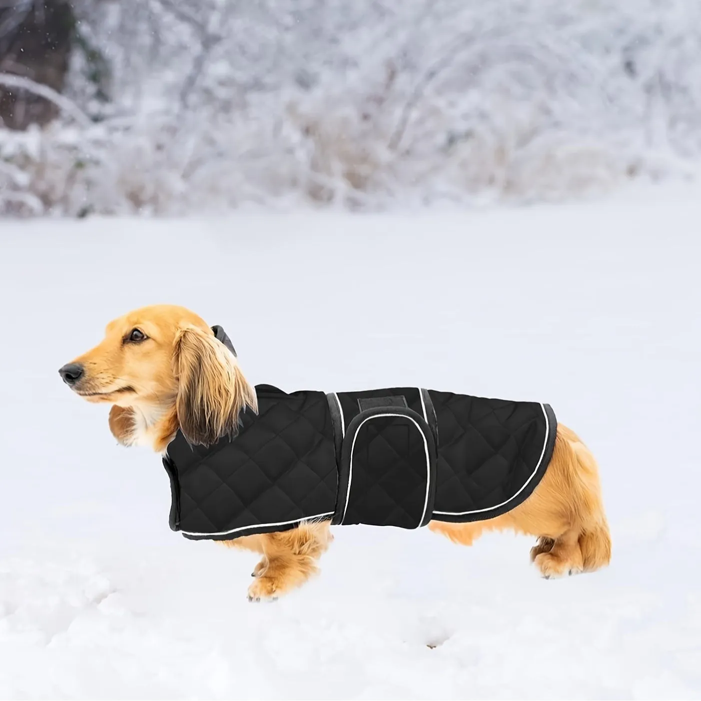 Waterproof Dog Coat for Dachshunds - All-Season Reflective Safety Pet Jacket with Polyester Filling, Machine Washable, Easy Clean, Adjustable Secure Fit for Small to Large Breeds