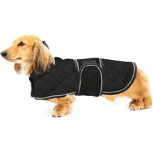 Waterproof Dog Coat for Dachshunds - All-Season Reflective Safety Pet Jacket with Polyester Filling, Machine Washable, Easy Clean, Adjustable Secure Fit for Small to Large Breeds