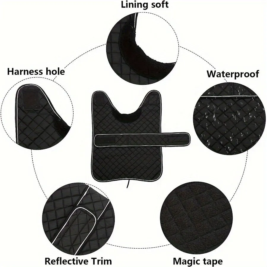 Waterproof Dog Coat for Dachshunds - All-Season Reflective Safety Pet Jacket with Polyester Filling, Machine Washable, Easy Clean, Adjustable Secure Fit for Small to Large Breeds